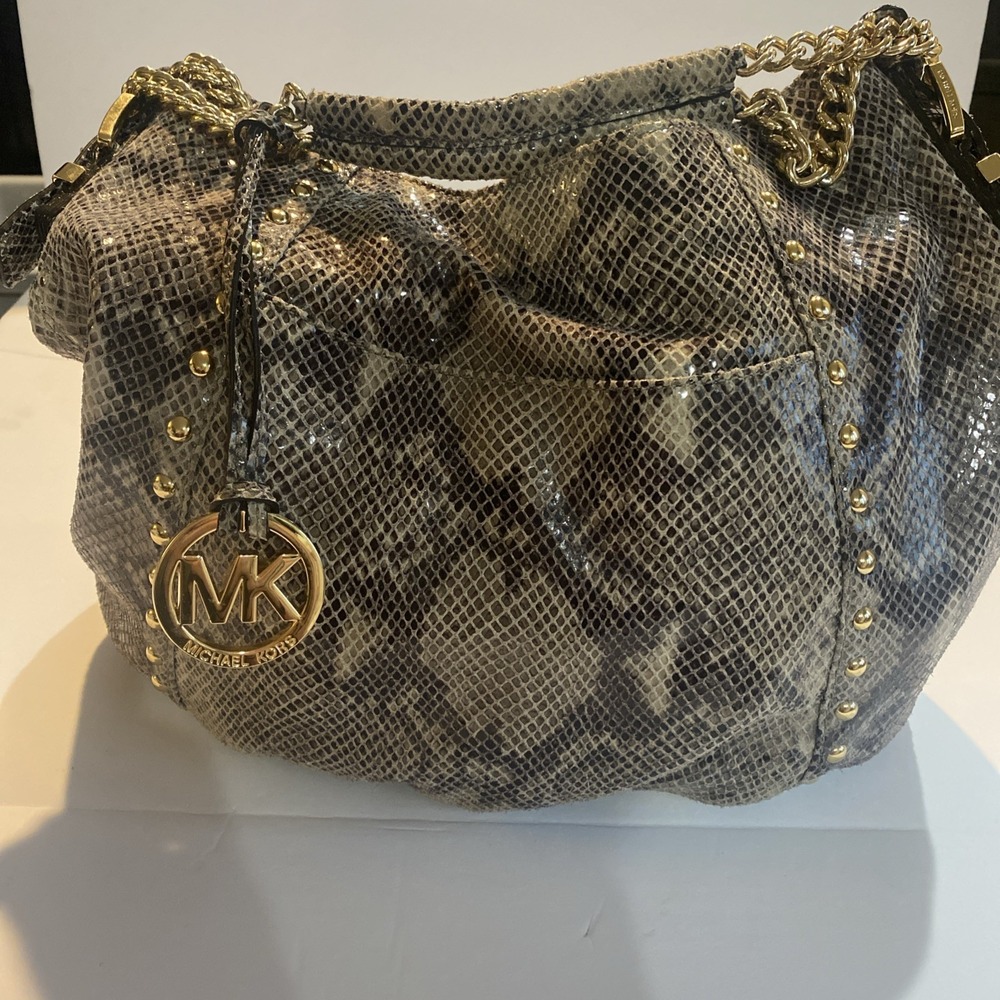 Michael Kors Snakeskin/python Handbag Purse Great Condition